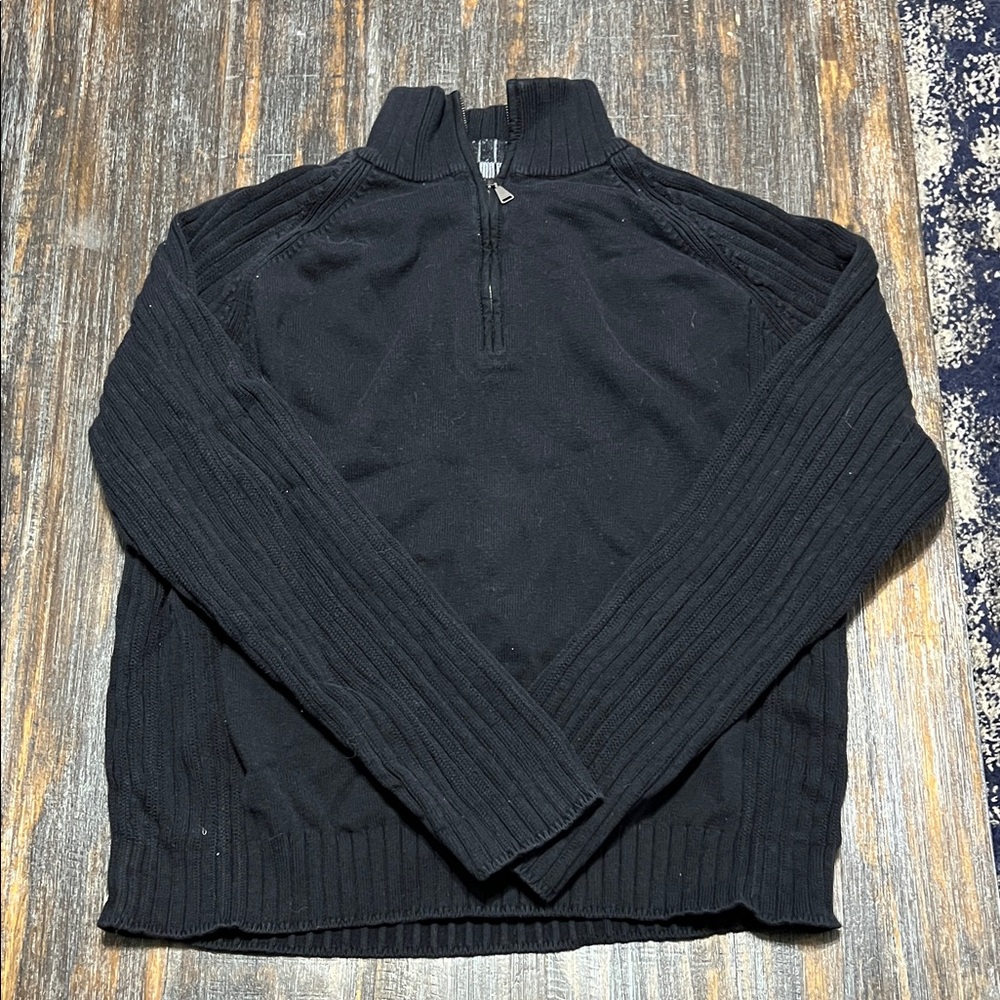 Calvin Klein Men's Black 1/4 Zip-Up Sweater